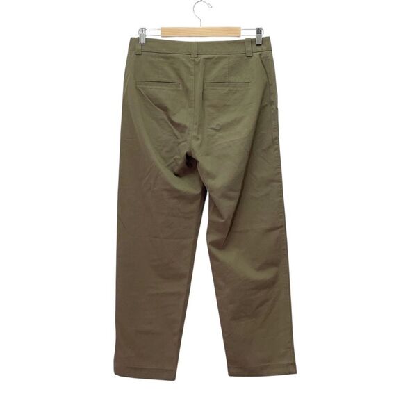 Vince Olive Green Cotton Twill Straight Leg Cropped Pants Size 6 Casual Utility - Picture 3 of 12
